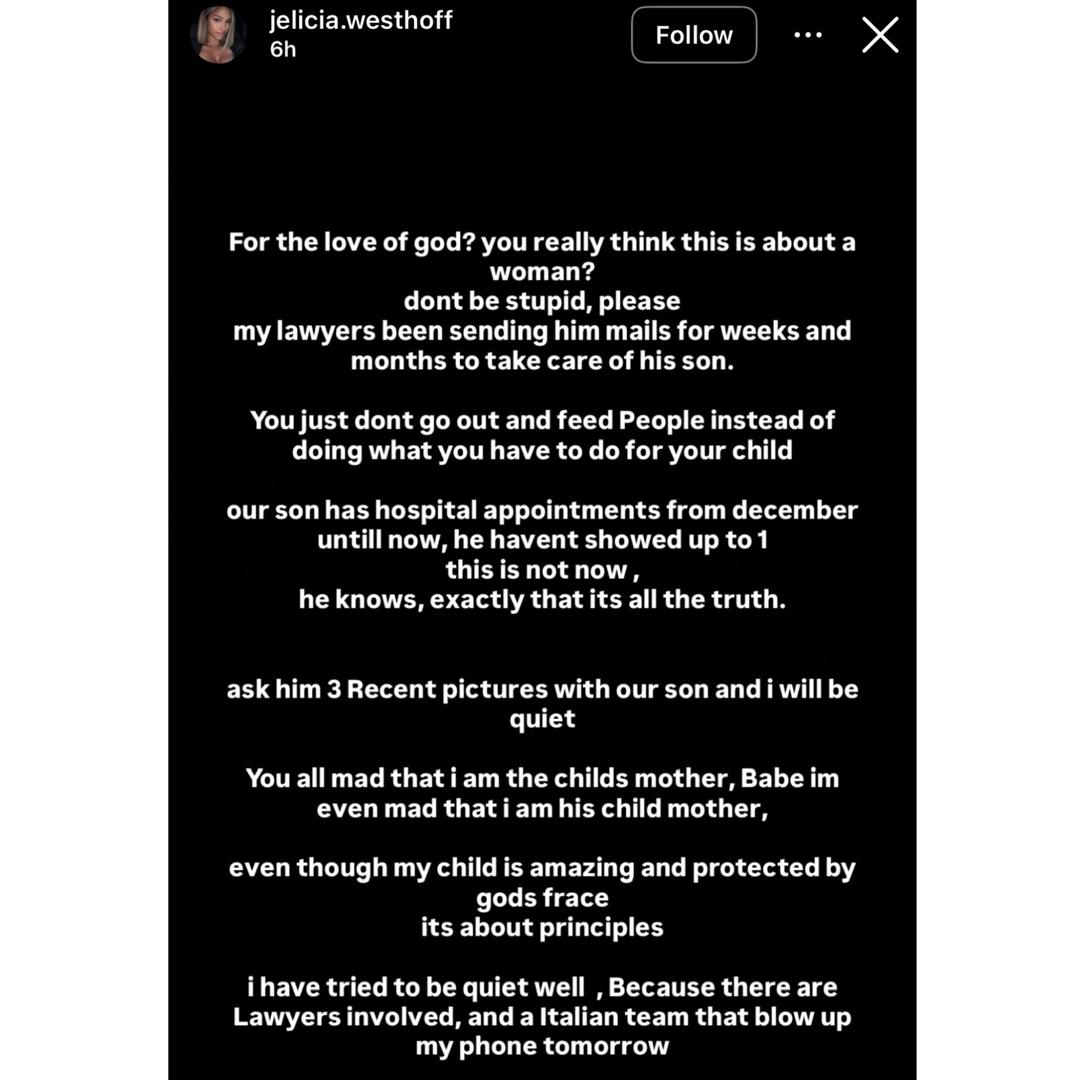 âYou never had any other girlfriend but me because youâre Bi.â- Nigerian footballer Maduka Okoyeâs baby mama calls him out after photos of him dining with Cardi B in Italy surfaced online